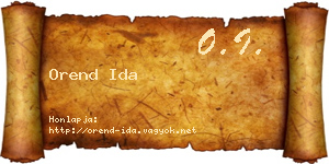Orend Ida névjegykártya